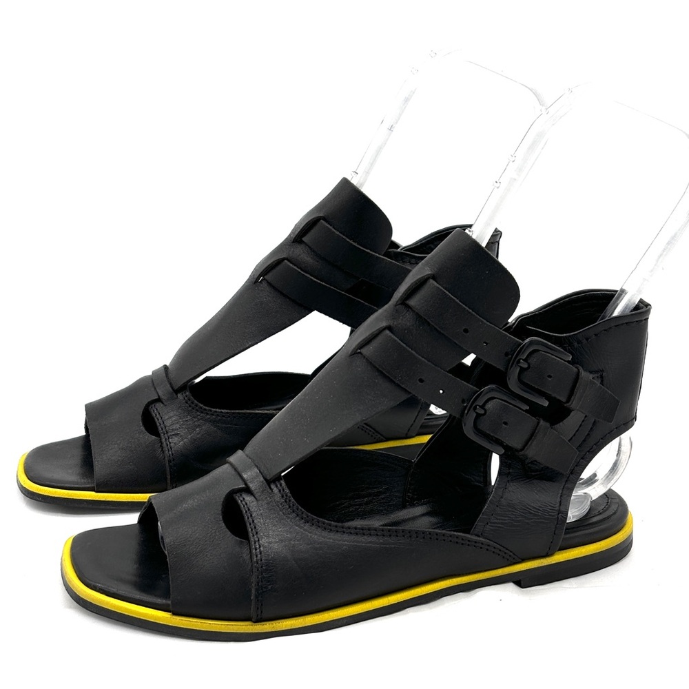 McQ Alexander McQueen Black Leather Sandals